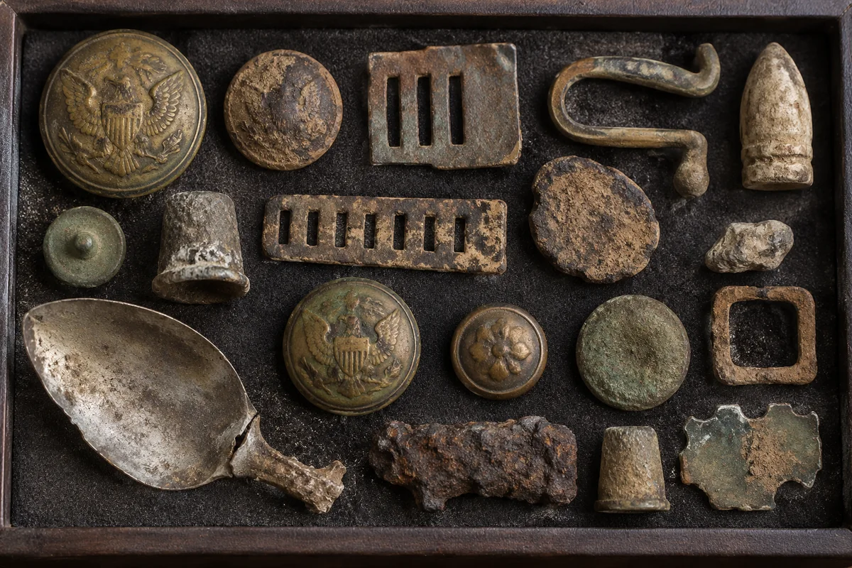 Civil War camp relic lots collector reference scene